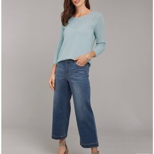 GARNET HILL Essential Wide Leg Cropped Jeans Size 28